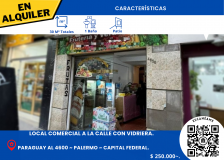 ALQUILER de Local Comercial  Paraguay al 4600, Palermo.
